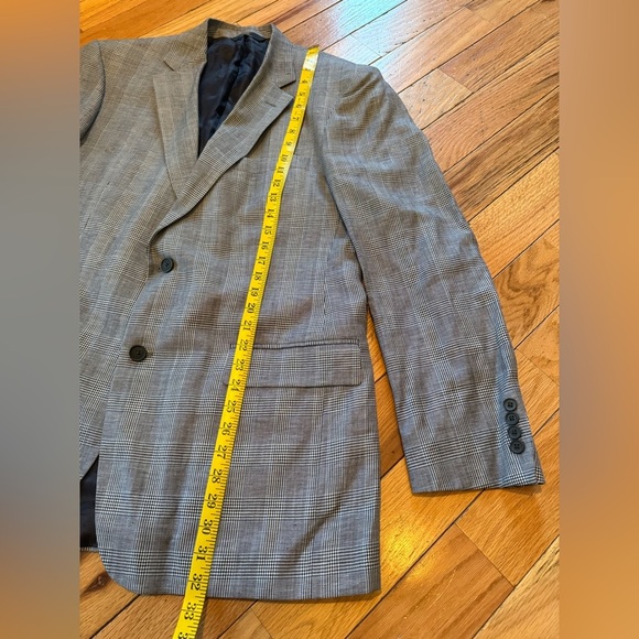 Brooks Brothers Blazer Mens 42L Blue/Black Linen/Wool Window Pane Jacket Sports - Picture 12 of 14